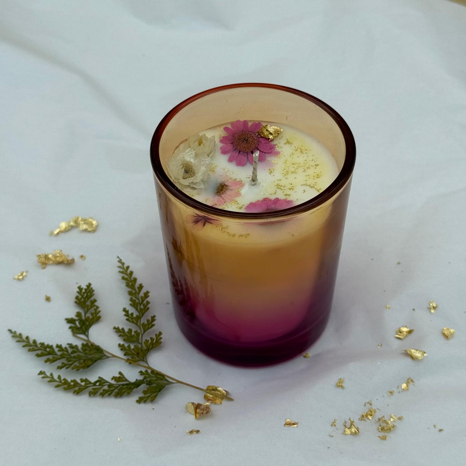 Kerze im Glas mit Farbverlauf 